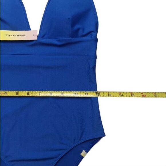 NWT Summersalt The Halter Plunge One Piece Swimsuit in Hydrangea Blue - Picture 5 of 8